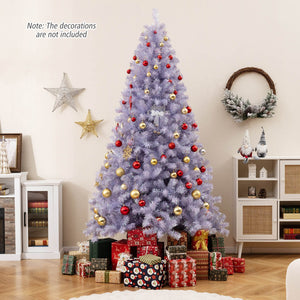 6/7.5 FT Pre-Lit Tinsel Christmas Tree Artificial Xmas Tree-M view 3