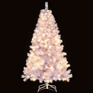 6/7.5 FT Pre-Lit Tinsel Christmas Tree Artificial Xmas Tree-S view 4