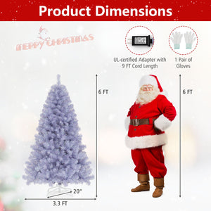 6/7.5 FT Pre-Lit Tinsel Christmas Tree Artificial Xmas Tree-S view 5