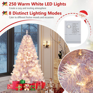 6/7.5 FT Pre-Lit Tinsel Christmas Tree Artificial Xmas Tree-S view 8