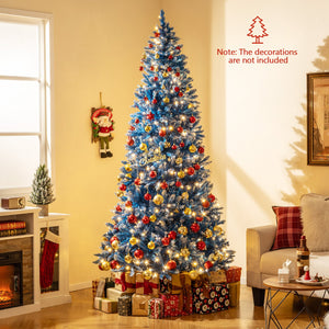 6/7/8/9 FT Artificial Christmas Tree with 767 Snowy Branch Tips-8 FT view 7