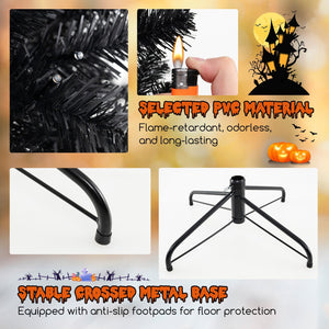6/7/8 Feet Artificial Christmas Tree with 6 Lighting Modes and Spooky Sounds-7 ft view 9
