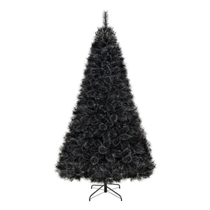 6/7/8 Feet Black Artificial Halloween Christmas Tree with PVC Branch Tips and 210/320/450 Cool White LED Lights-L view 4