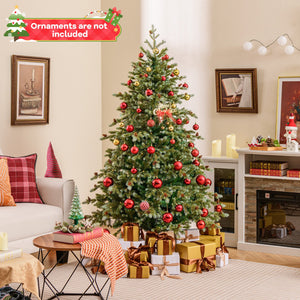 6/7/8 Feet Christmas Tree with Warm White LED Lights and Pine Cones-6 ft view 2