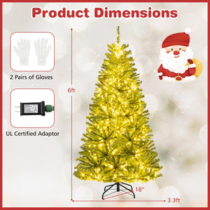 6/7/8 FT Pre-Lit Artificial Christmas Tree with Remote Control and LED Lights-S view 5