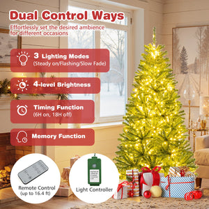 6/7/8 FT Pre-Lit Artificial Christmas Tree with Remote Control and LED Lights-S view 6