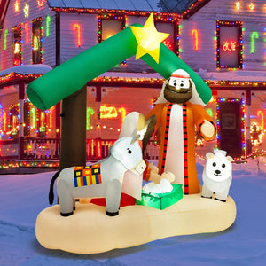 6.7 Feet Christmas Inflatable Nativity Scene with LED Lights view 7
