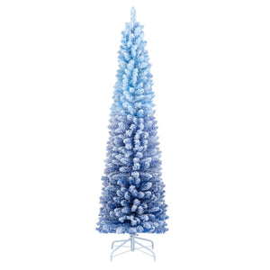 6/7 Feet Snow-flocked Artificial Christmas Tree with 220/290 Warm White LED Lights-6 Feet view 3