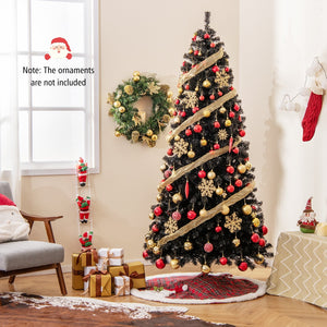 6/7 FT Artificial Christmas Tree with Bendable Top Section and Warm Light-7 ft view 2