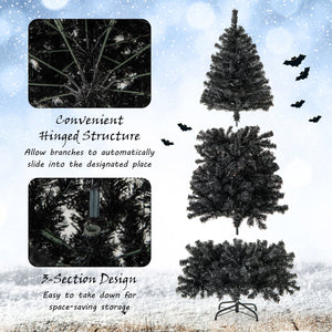 6/7 FT Artificial Christmas Tree with Bendable Top Section and Warm Light-7 ft view 9