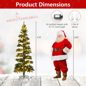 6/7 FT Pre-Lit Artificial Christmas Tree Spiral Holiday Tree with 612/791 Branch Tips and 8 Modes-7 ft view 5