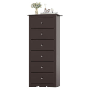 6 Drawers Chest Dresser Clothes Storage Bedroom Furniture Cabinet-Brown