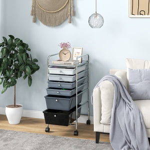 6 Drawers Rolling Storage Cart Organizer-Mixed Black view 2