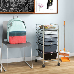 6 Drawers Rolling Storage Cart Organizer-Mixed Black view 3