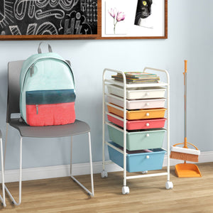 6 Drawers Rolling Storage Cart Organizer-Macaron view 3