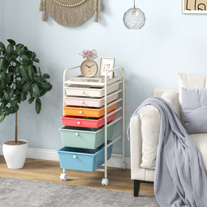 6 Drawers Rolling Storage Cart Organizer-Macaron view 6