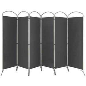 6 Feet 6-Panels Freestanding Folding Privacy Screen-Gray view 4