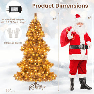 6 Feet Artificial Christmas Tree with 493 Branch Tips for Home Office Carnival view 5