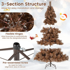 6 Feet Artificial Christmas Tree with 493 Branch Tips for Home Office Carnival view 7