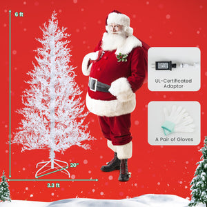 6 Feet Artificial Xmas Tree with 383 PE Branch Tips and 300 LED Lights view 5
