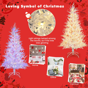 6 Feet Artificial Xmas Tree with 383 PE Branch Tips and 300 LED Lights view 8