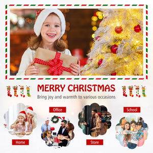 6 Feet Pre-Lit Snow Flocked Christmas Tree with Warm White LED Lights-6 ft view 9