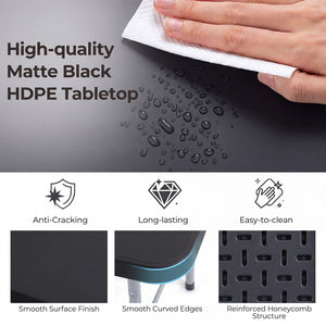 6 FT Plastic Fold-in-Half Camping Table-Black view 8
