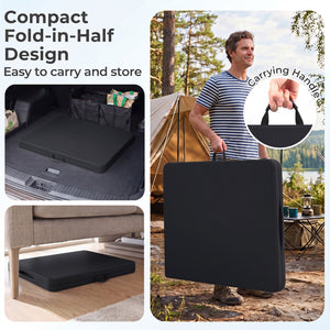 6 FT Plastic Fold-in-Half Camping Table-Black view 9