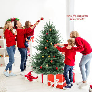 6 FT Pre-Lit Artificial Hinged Xmas Tree with 778 PVC and PE Branch Tips-M view 6