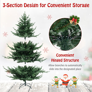 6 FT Pre-Lit Artificial Hinged Xmas Tree with 778 PVC and PE Branch Tips-M view 9