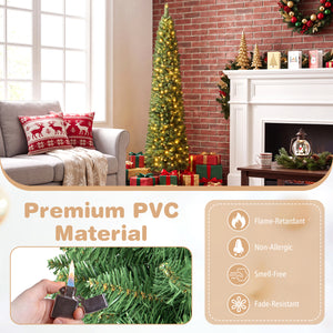 6 FT Pre-Lit Pencil Christmas Tree with 180 Warm White LED Lights view 8