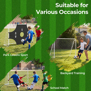 6 ft x 4 ft Soccer Goal Set for Backyard 2-in-1 Football Net with Removable Target Cloth view 9