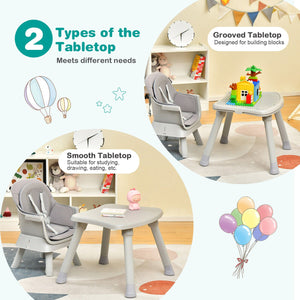 6-in-1 Convertible Baby High Chair with Adjustable Removable Tray-Gray view 5