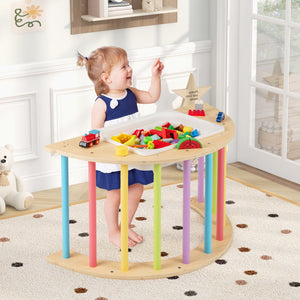 6 in 1 Kids Climbing Arch Playset wIth Removable Cushion and Stoppers-Multicolor view 3