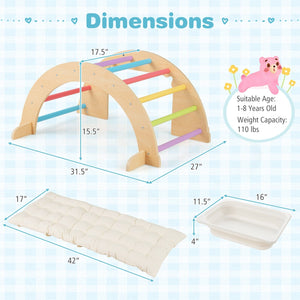 6 in 1 Kids Climbing Arch Playset wIth Removable Cushion and Stoppers-Multicolor view 4