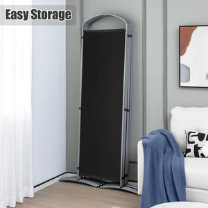 6-Panels Freestanding Folding Privacy Screen-Black view 3