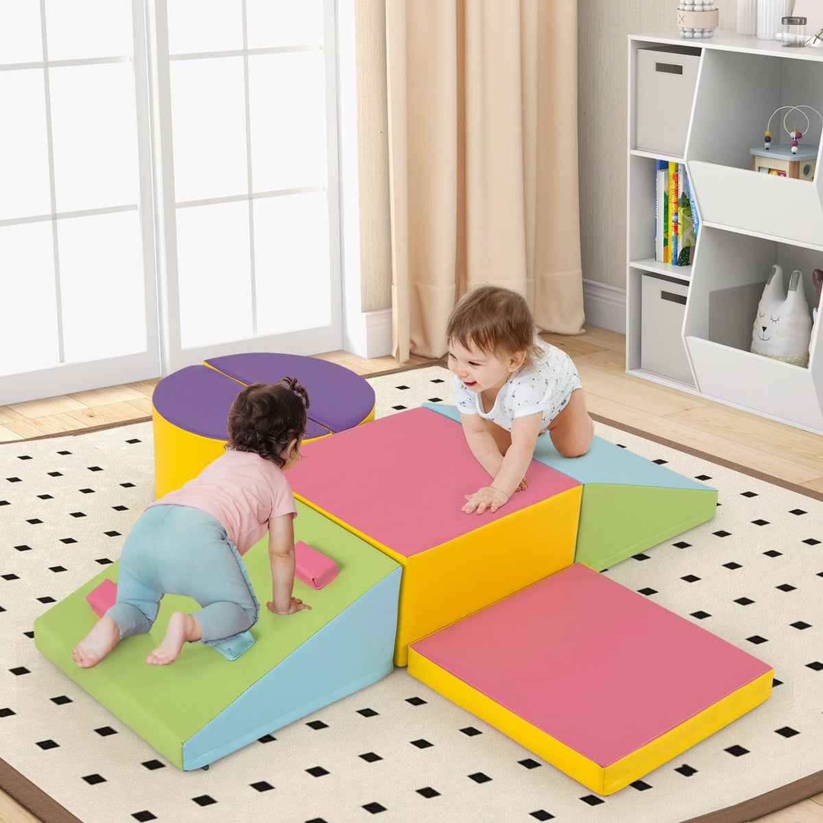 6-Piece Foam Climbing Blocks with Hook and Loop Fasteners view 2