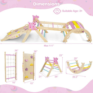 6-Piece Toddler Indoor Play Gym with Climbing Frame & Foam Climbing Blocks view 4