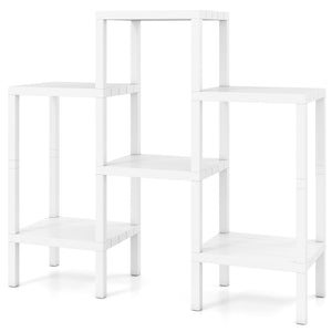 6-Tier Plastic Modular Storage Shelves for Living Room and Kitchen-White