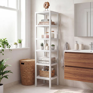6-Tier Plastic Modular Storage Shelves for Living Room and Kitchen-White view 7