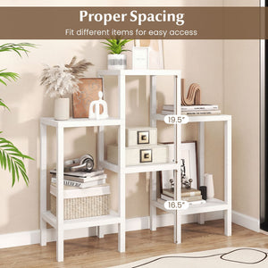 6-Tier Plastic Modular Storage Shelves for Living Room and Kitchen-White view 8