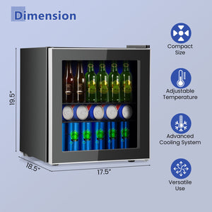 60 Can Beverage Mini, Refrigerator with Glass Door view 5