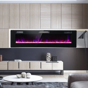 60 Inches Ultra-thin Electric Fireplace with Remote Control and Timer Function view 2