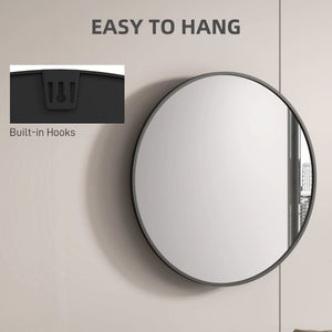 36" Round Mirror, Bathroom Wall Mirror with Metal Frame, Decorative Vanity Mirror for Living Room, Bedroom – view 4