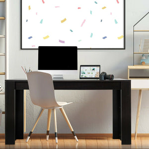 63 Inch Rectangular Modern Dining Kitchen Table for 6 People-Black view 7