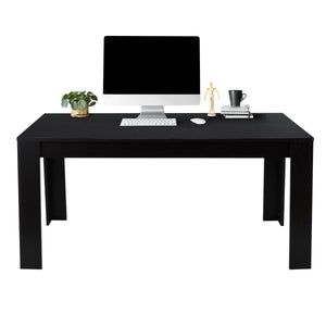 63 Inch Rectangular Modern Dining Kitchen Table for 6 People-Black view 9