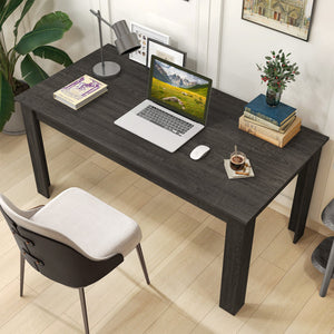 63 Inch Rectangular Modern Dining Kitchen Table-Gray view 3