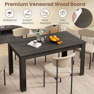 63 Inch Rectangular Modern Dining Kitchen Table-Gray view 6