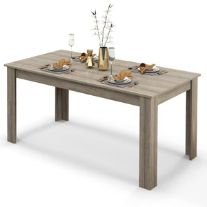 63 Inch Rectangular Modern Dining Kitchen Table-Light Gray