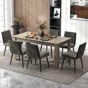 63 Inch Rectangular Modern Dining Kitchen Table-Light Gray view 3